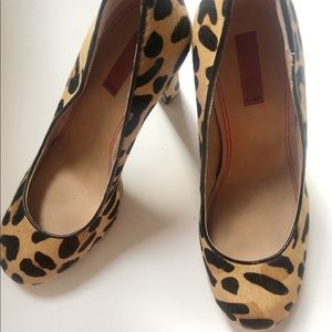 Saks Fifth Avenue 5|48 Leopard Platform Heels 7.5